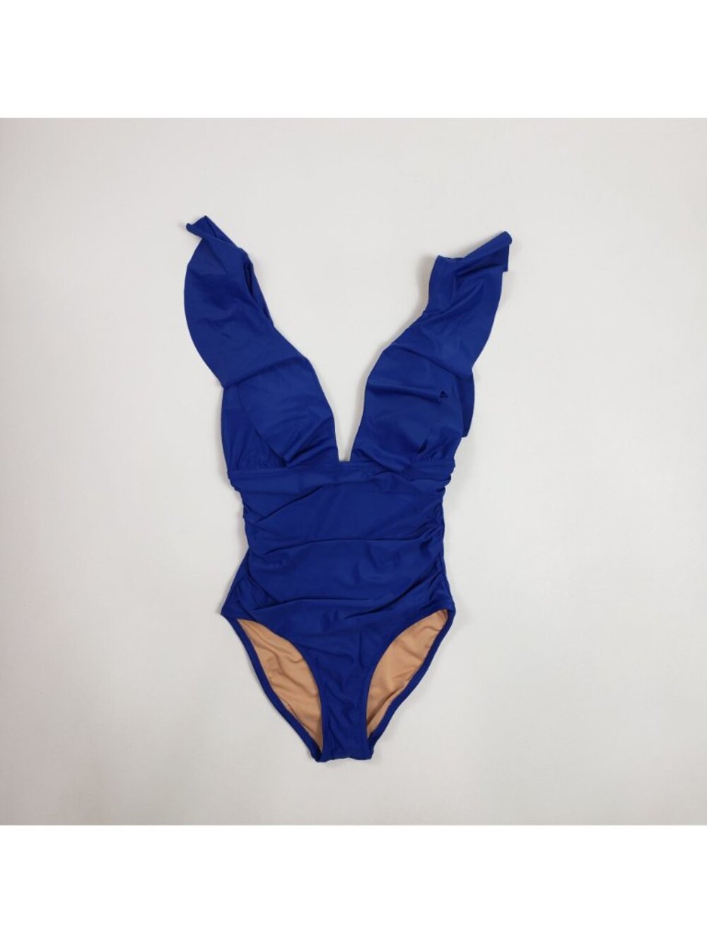 J.Crew Ruched Ruffle One-Piece Swimsuit Women's Size 4 Harbor View Blue NWT - Picture 14 of 16